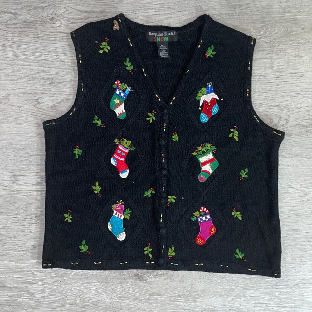 Hampton Studio Snow Xmas Sweater Vest